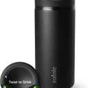 16 oz Travel Coffee Mug: Keep Hot & Cold 24H,Double Wall Vacuum with Copper-Layer Insulated Tumbler, Leak Proof Stainless Steel Matcha Cup with Lid, Reusable for Iced Coffee & Water,Car & Office Black