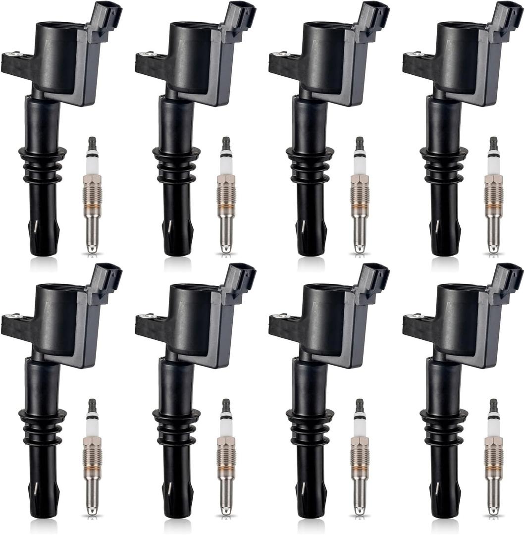 ENA Set of 8 Iridium Spark Plug and 8 Ignition Coil Pack Compatible with Ford 2005 2006 2007 2008 Explorer Sport Trac Mustang Mercury Mountaineer 4.6L V8 Replacement for FD508 SP514