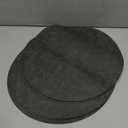 Myir JUN Round Placemats, Dual Sided Faux Leather Place Mats Set of 6 Indoor/Outdoor Non-Slip Washable Table Mats (Gray Black, Set of 6)