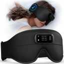 Sleep Mask with Headphones Bluetooth 5.4-3D Zero-Pressure Design AHUIARGY Adjustable Sleep Headphones 100% Light Blocking Sleep Headphones with White Noise Sounds ComfortableRaven