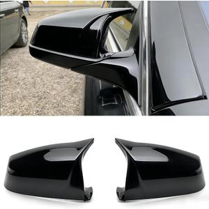 Horn caps M style Black side wing mirror Cap Cover for BMW 5 6 7 series F01 F02 F03 F04 F06 F07 F11 F12 F13 (Bright Black)