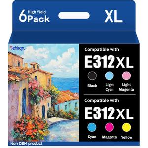 312XL Ink Cartridge High Yield Replacement for 312XL Ink Cartridge with Expression Photo XP-8500 XP-8600 XP-8700 Printer ( 6-Pack, 1 Black,1 Cyan,1 Magenta,1 Yellow,1 Light Cyan,1 Light Magenta )