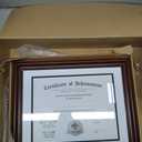 Lawrence Frames Dual Use 11 by 14-Inch Certificate Picture Frame with Double Bevel Cut Matting for 8.5 by 11-Inch Document, Walnut