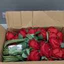 Waipfaru Red Roses Artificial Flowers Bulk, Real Touch Velvet Roses with Wrapping Paper, 50 Pcs Fake Flowers for Wedding Centerpieces Bridal Bouquet Valentines Mothers Day Decor