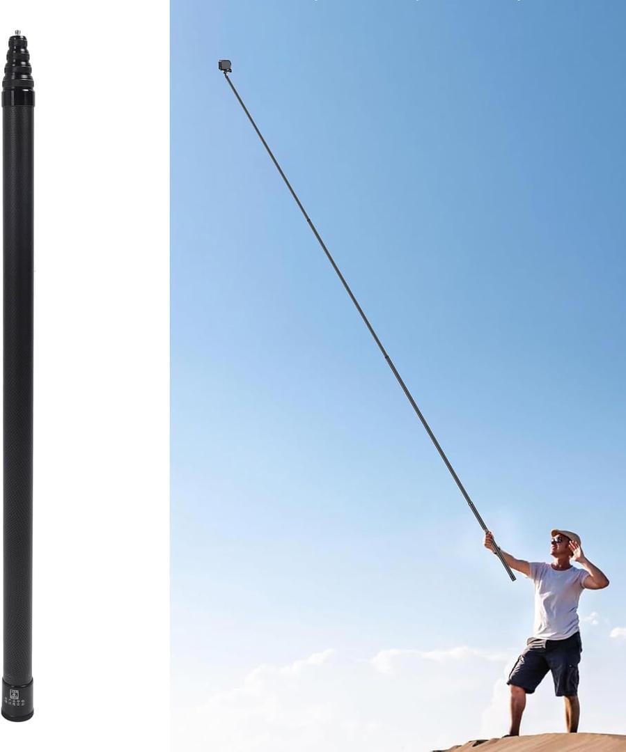 Extended Edition Selfie Stick, 5m (16.4ft) Carbon Fiber Invisible Pole for Insta360 X5/X4/X3, ONE X2, ONE R, ONE X, ONE, GO 3S/3/2, Gopro Max Action Camera (16.4ft)