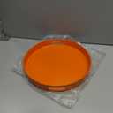 Round Orange Decorative Serving Tray with Handles, 13 Versatile Ottoman Tray for Coffee Table, Entertaining, Outdoor Patio, Living Room