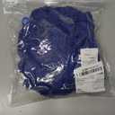 OYOANGLE Women's 2 Piece Mesh Sheer Floral Lace Babydoll Slip Dress Nightgowns and Thong Lingerie Set (Large, Blue)