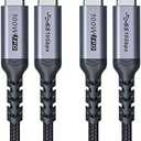 SUMPK USB C to USB C 6ft 2 Packs, 100W C to C Fast Charging Cable, Type C 3.1 Gen 2 10GBbps High Speed Data Transfer Quick Charge E-Marker Chip Cord, 4K@60Hz Video Output