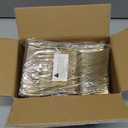 DaYammi 150Pcs Gold Disposable Silverware,Christmas Plastic Cutlery Set - 50 Forks, 50 Knives, 50 Spoons - Gold Disposable Utensils Set Heavy Duty Plastic Flatware for Christmas Party, Wedding