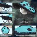 Mushroom Hat Renaissance Medieval Costume Cosplay Victorian Fairy Accessories with Bead Lace Brim Cap, One Size