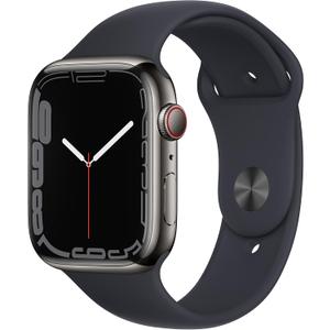 Apple Watch Series 7 (GPS + Cellular, 45MM) Graphite Stainless Steel Case with Midnight Sport Band