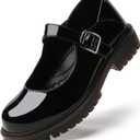 Mary Jane Shoes Women Flats Black Non Slip Platform Mary Janes for Womens Cute Ladies School Work Casual Maryjane Shoes Womens (9.5)