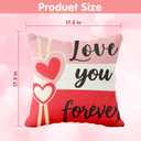 OHOME Valentines Day Decorations -Valentine's Pillows Covers 18x18 Inch Heart Throw Pillows - Valentines Decor Party Favors Supplies Accessories Indoor Outdoor for Galentines Day Home Couch Office (Red)