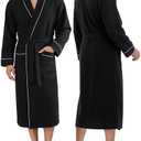 NY Threads Mens Waffle Robe Mid Length Lightweight Soft Knit Bathrobe Loungewear Sleepwear with Pockets. Size L/XL