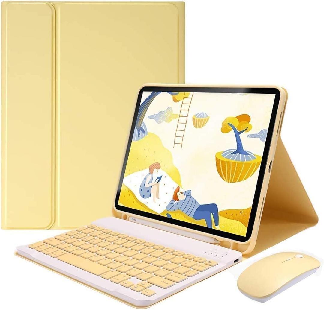 Keyboard Case for iPad Pro 13 Inch M4 with Mouse, Candy Slim Magnetically Detachable Wireless Keyboard Case with Pencil Holder for iPad Pro 13 (7th Generation), Yellow