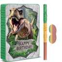 Dinosaur Piata Set Dino Themed Piata with Stick and Blindfold Girls Dinosaur Birthday Party for Animal Theme Party Decoration Baby Shower Game Supplies(Large Dino)