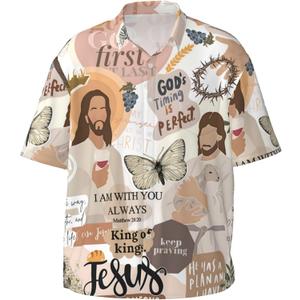 Men's Hawaiian Beach Shirt, Short Sleeve Shirts for Men, Quick-Dry Button Up Shirt for Party (XXXL)
