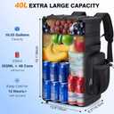 Insulated Cooler Backpack, 40L Leakproof Backpack with Double Compartments for Men & Women, Large Lunch Cooler for Camping, Beach, Travel, Picnic, Up to 48 Cans, Standard