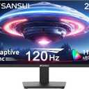 SANSUI 27 Inch Computer Monitor 120Hz, FHD 1080P Monitor, HDMI DP Ports FreeSync, HDR 110% sRGB, Tilt Adjustable Frameless VESA Compatible for Office and Home (ES-27F2, HDMI Cable Included)