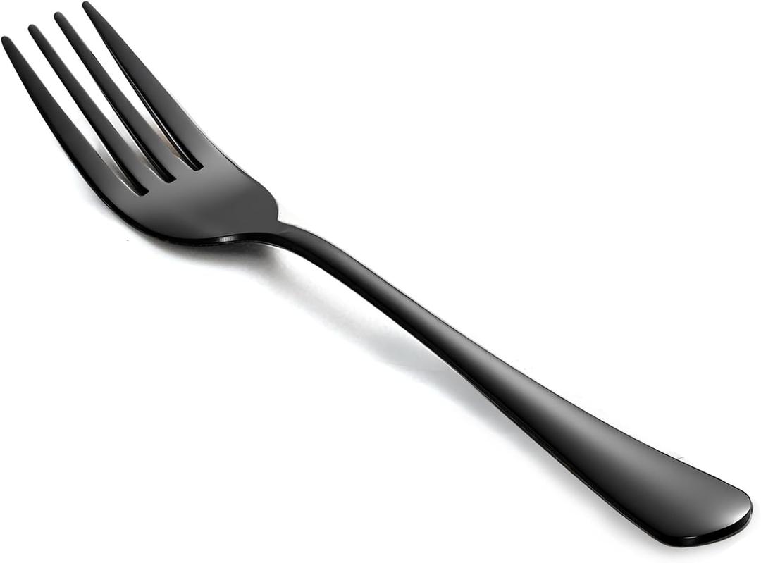 Salad Forks 12pcs small forks Food-Grade Stainless Steel Black Silverware Dessert Forks 6.8inch Metal Durable Dishwasher Safe