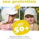 FURTALK Baby Sun Hat with Neck Flap UPF 50+ Adjustable Baby Boys Girls Summer Beach Hat for Traveling Swim Hat Beige