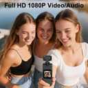 1080P Portable Pocket Action Camera with Rotatable Lens, Mini Body Cam with Audio and Video Recording, Handheld Vlog Camera for Outdoor Sports, Cycling, Travel Vlogging Gimbal Camera
