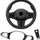 T-carbon Steering Wheel Frame Cover Trim Fits BMW 3 5 Series X3 X5 X6 I4 Z4 M2 M4 M5 XM X3M X4M X5M X6M Fits BMW G20 G21 G22 G26 G29 G30 G32 G42 F44 F90 F95 F96 Real Carbon Fiber Interior Accessories