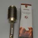 AIMIKE Round Hair Brush, Nano Thermal Ceramic & Ionic Tech, 2.1 Inch Barrel with Boar Bristles for Enhanced Texture, Golden, Hair Drying, Styling, Curling and Shine + 4 Free Clips