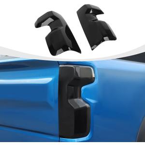 RAZPOY for Silverado Tail Light Covers, 2PCS Smoked Rear Taillight Lamp Guards Trim Compatible with 2019-2024 Chevy Silverado Exterior Accessories, Smoke Black