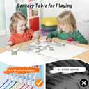 Easyego Wooden Sensory Table Multifunctional Sand & Water Table with Double-Sided Lid, Paper Roll, Storage Box, Transparent & Game Board, and Foldable Bins for Kids' Indoor & Outdoor Play