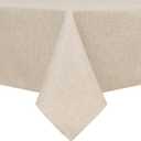 Hiasan Faux Linen Square Tablecloth - Wrinkle and Stain Resistant Washable Table Cloth for Kitchen Dining Room Holiday Table Cover for Party Dinner, Beige, 60 x 60 Inch