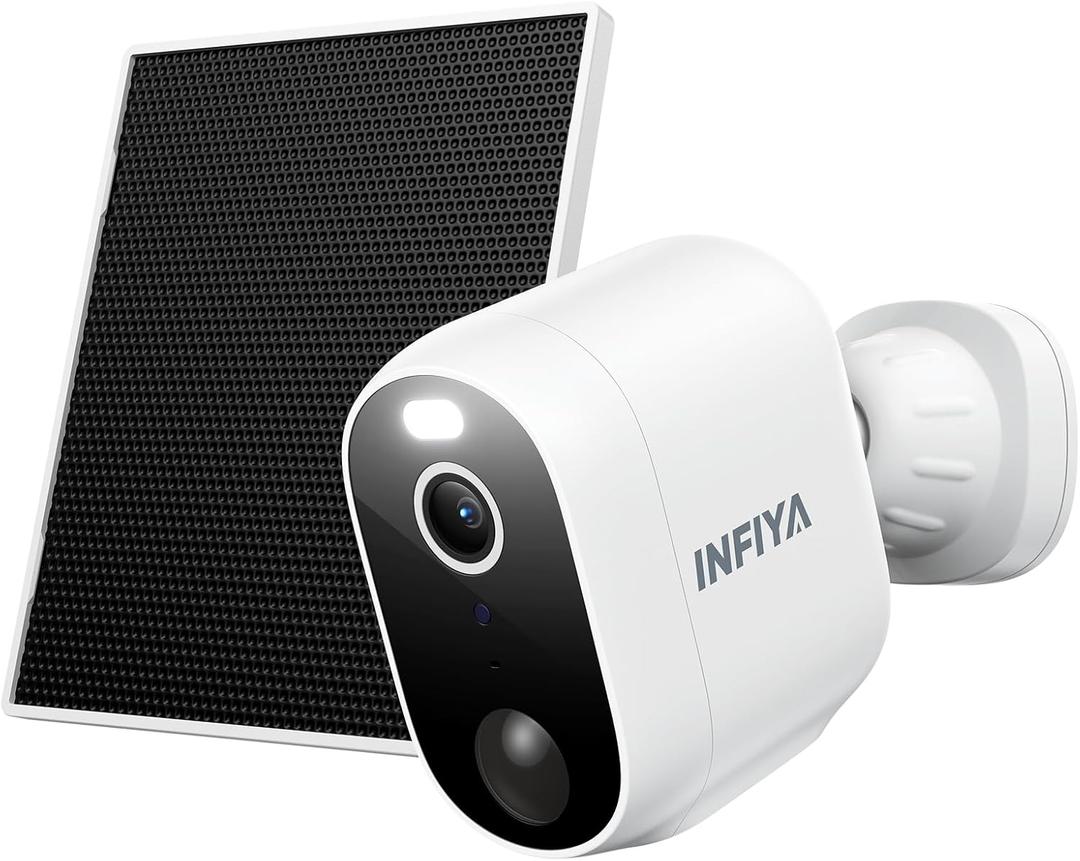 INFIYA 2K Outdoor Camera Wireless-Solar Camera Outdoor Wireless for Home Surveillance with AI Human Detection&Push Notifications, Color Night Vision, Easy Setup, 2.4GHz Wi-Fi, Works with Alexa, Z1 1P