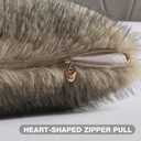 FUTEI Pack of 2 Faux Raccoon Fur Plush Throw Pillow Covers 18x18 Inch Soft Fluffy Farmhouse Decorative Cushion Case Modern Luxury Accent for Couch Bed Living Room, Gray Green