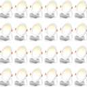 FREELICHT 24 Pack 6 Inch 5CCT Ultra-Thin LED Recessed Ceiling Light with Junction Box, 2700K/3000K/3500K/4000K/5000K Selectable, 1050LM Brightness, Dimmable Canless Wafer Downlight, 12WEqv110W-ETL&FCC