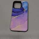 HAOPINSH for iPhone 14 Pro Max Wallet Case with Card Holder, Blue Purple Marble Pattern Back Flip Folio PU Leather Kickstand Card Slots Case for Women Girls, Double Magnetic Clasp Cover 6.7"