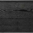 28 x 18 Inches Extra Large Solid Wood Serving Tray for Tea Coffee Table Snack Food Meals Serving Plate Kitchen Party Bar Breakfast Server with Raised Edges Black Wooden Decorative Ottoman Tray