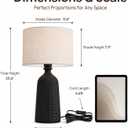 BySea Tall Textured Black Ceramic Table Lamp, Wabi Sabi Bedside Lamp
