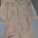 Women's Sparkly Jumpsuits Sexy Long Sleeve Cocktail Elegant Mock Neck Bodycon Straight Long Pants Rompers with Pockets (Beige, XXL)
