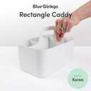 BLUE GINKGO Stackable Organizer Caddy Korean-Made Portable Tote for Bathroom, Office, Crafts, or School Supplies (Rectangle, White)