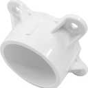 BokWin 1-1/2 Inch PVC Flange 12 Packs, Table Leg Cap Fittings Furniture Screw Tab Caps for DIY Rod Holder Projects, Building Storage Shelves, and Support Feet