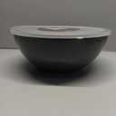 Mixing Bowls Set with TPR Lids - 12 Piece Plastic Nesting Bowls Set includes 6 Prep Bowls and 6 Lids, Microwave Safe (Grey)