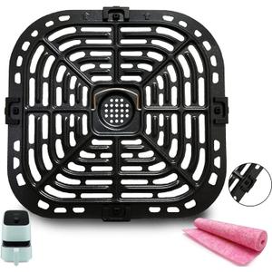 Air Fryer Grill Crisper Tray, 2.0 QT, Black, Dishwasher Safe