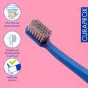 Curaprox CS 12460 Velvet Soft Toothbrush Sensitive Gum Care | Ultra-Gentle Cleaning with 12,460 Filaments | Single Pack, Royal Blue-Grey