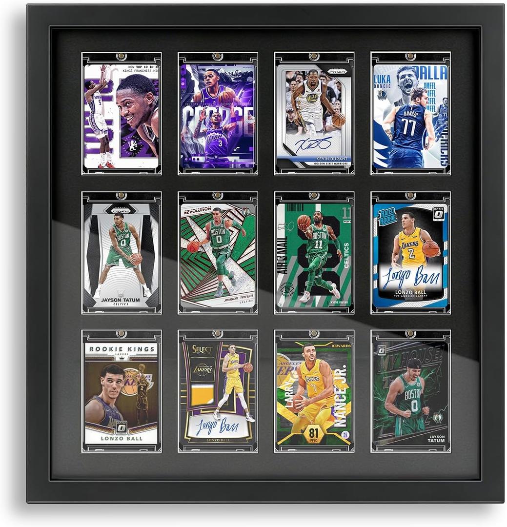 Solid Fir Wood 12-Grid Trading Card Display Frame, Extra Large