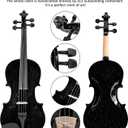 Poseidon Violin Set for Beginners Adult Student, 4/4 Violin Beginner w/Case, Extra Violin 4/4 Strings Set, Two Bows, Two Bridges, Two Rosins, Tuner, Manual - Black