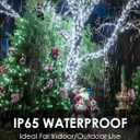4-pack Solar Christmas Lights Outdoor Waterproof, 400LED 132FT Solar String Lights with 8 Lighting Modes, Tree Light Green Wire for Xmas Tree Party Wedding Garden Yard Fence Decoration (Cool White)