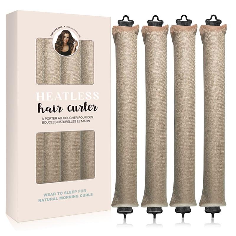 Heatless Hair Curler 4pcs Overnight Blowout Rods Heatless Curls Overnight Blowout Rods for All Hair Types, No Heat Needed, Healthy and Stylish