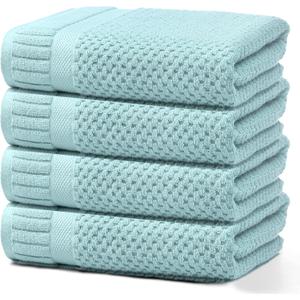 100% Cotton Bath Towels for Bathroom,Highly Absorbent Bath Towels Set Quick Dry,Luxury Soft Towels for Hotel(4 Piece,Mint)