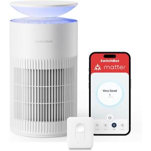 SwitchBot Air Purifiers for Home Large Room with Matter Up to 3620 ft with Remote, 20dB, Washable Pre-filter, Pet Mode, Aromatherapy, Work with Apple Home, Alexa, GoogleHome, HomeAssistant