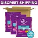 Poise Ultra Thin Incontinence Pads & Postpartum Pads for Bladder Leaks, 5 Drop Maximum Absorbency, Long Length, 108 Count